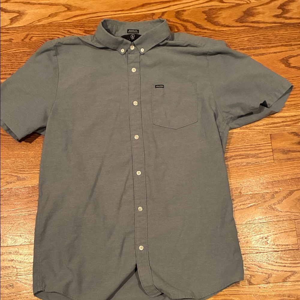 Volcom Men's Charcoal Button Down Shirt size xl